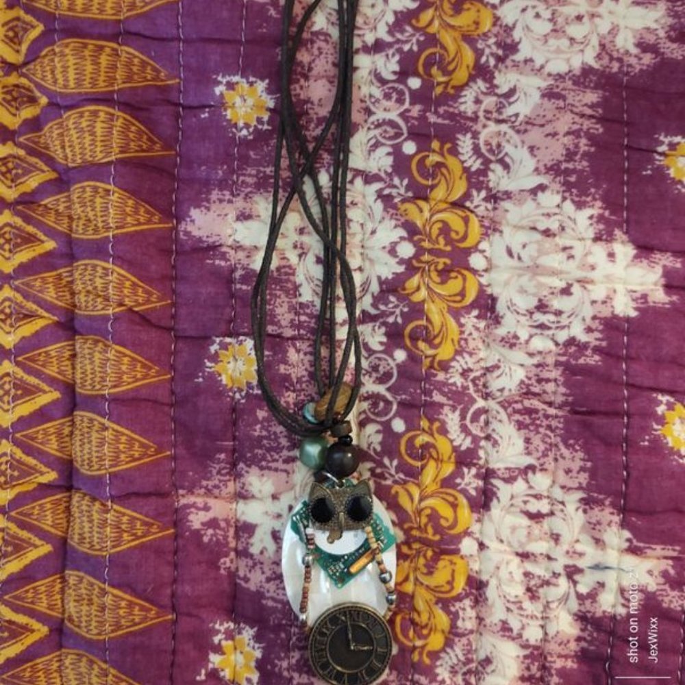 Owl Necklace Handmade Steampunk OOAK Clockface